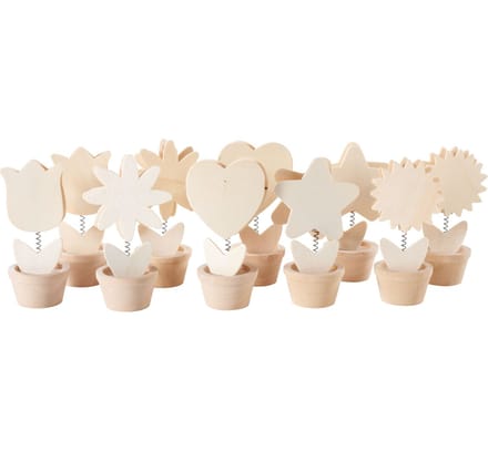 Creativ Company Versier je Houten Memoclip Bloem 10 stuks.