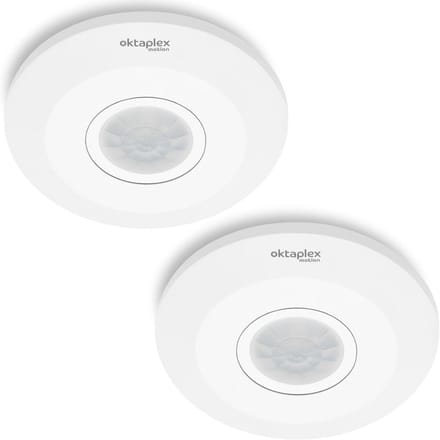 Set van 2 Binnenbewegingsmelders 360 Graden PIR Sensor 8m Bereik Plafondmontage LED