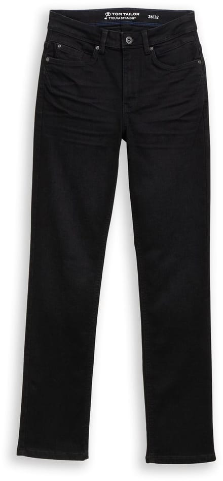 Tom Tailor - TTELVA STRAIGHT High Waist Jeans - Maat 30/32 - black denim