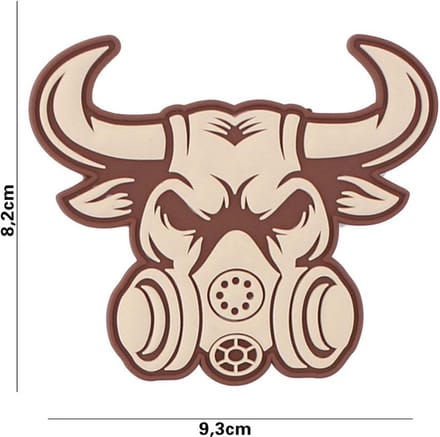 Embleem 3D PVC Gasmask bull beige
