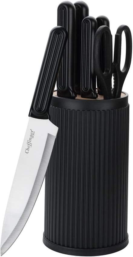 Cheffinger Messenset met Standaard - 7-delig - Zwart