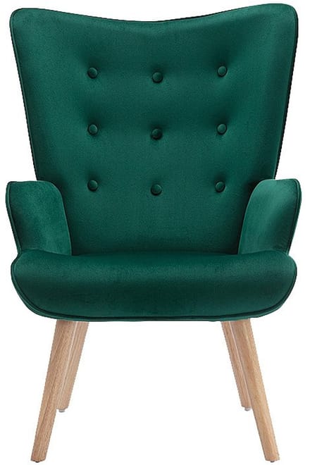 Vente-unique Fauteuil van velours VATELY - Groen
