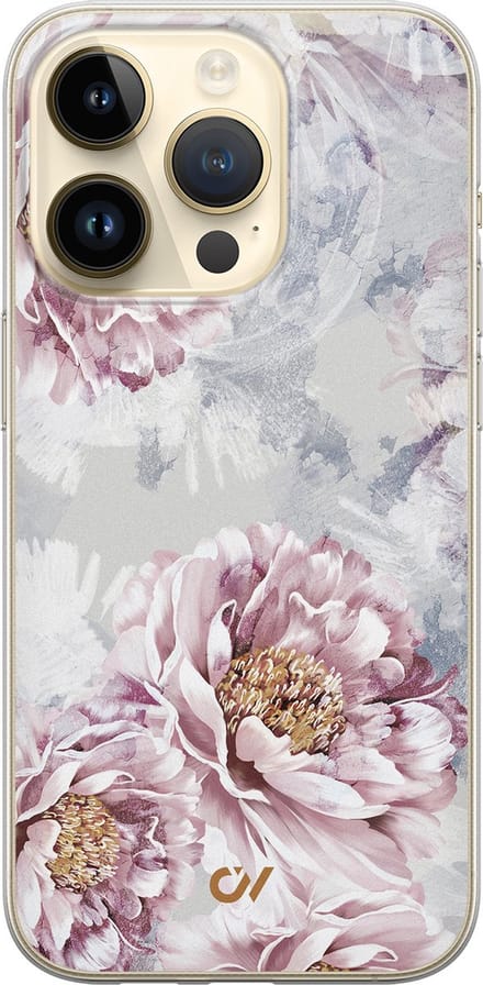Hoesje geschikt voor Apple iPhone 14 Pro - Floral Print - - Beige - Apple - Casevibes