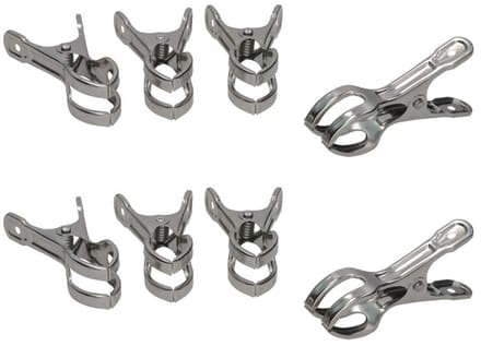 Gerimport Zeilklemmen - 12x stuks - 8 x 4 cm - lijmklemmen - marktklemmen - veerklem - metaal