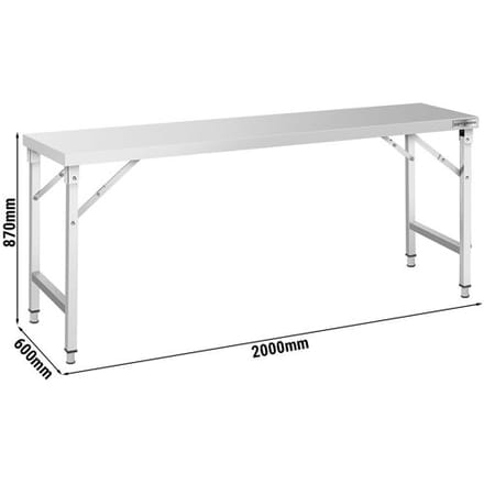 GGM Gastro Edelstahl Arbeitstisch - klappbar - 2000x600mm