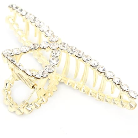 Kunstparel Haarspeldjes Metaal Antislip Haarklemmen Decoratieve Haaraccessoires Strass beige