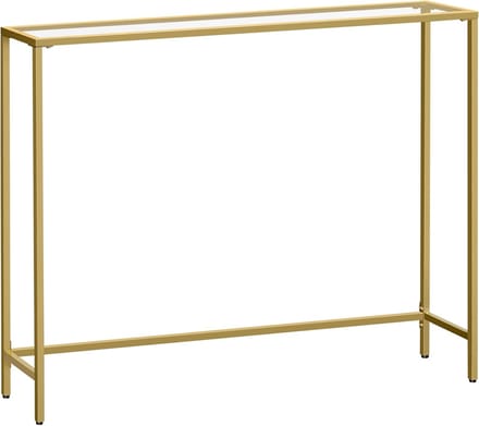 Hoppa! Consoletafel - Licht Goud Transparant - Glas, Staal - 20 x 100 x 80 cm (B x D x H)