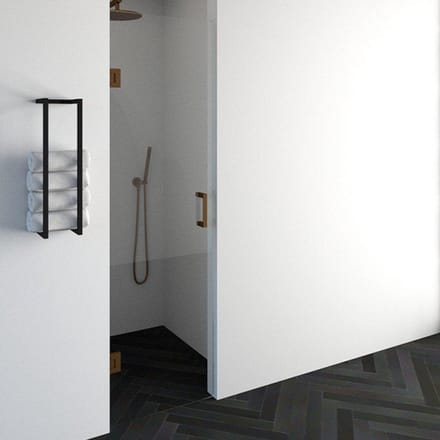 Saniclass Create Douchedeur - 60x200cm - profielloos - antikalk - 8mm veiligheidsglas - koper