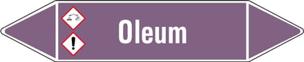 Oleum leidingmarkering op vel - basen 252 x 52 mm - 3 per vel