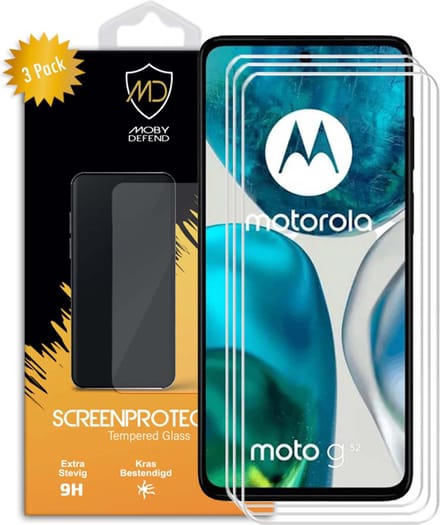 3-Pack MobyDefend Screenprotectors - Geschikt voor Motorola Moto G52 - Case-Friendly Screensaver - Gehard Glas