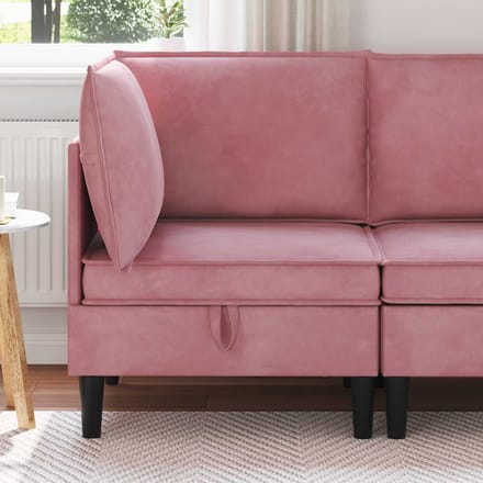 vidaXL - Sofa - met - opslag - Roze - Fluweel