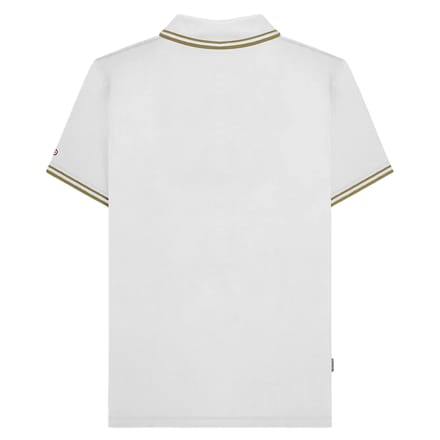 Lambretta Heren SS25 Twin Tip Poloshirt (Wit/Cashew)