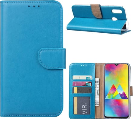 Samsung Galaxy M20 Hoesje Turquoise met Pasjeshouder