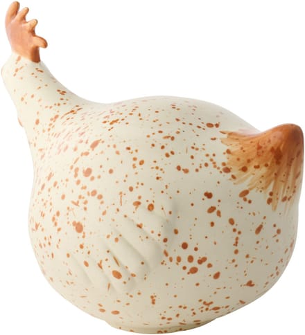 J-Line decoratie Kip - keramiek - wit/bruin - large