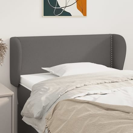 vidaXL Hoofdbord met randen 103x23x78/88 cm kunstleer grijs
