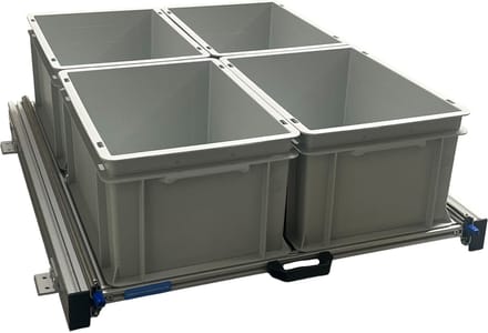 Aluminium schuifframe voor camper 80x60 cm inclusief 4 open bakken