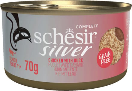 Schesir Silver Cat Bouillon Kip & Eend - 12 x 70 gr - Voordeelverpakking