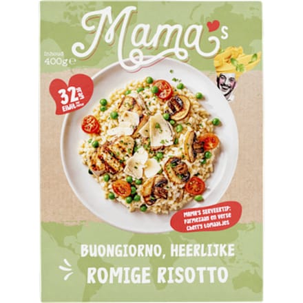 Risotto bospadestoel, doperwt kipfilet
