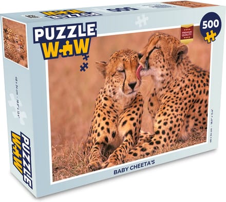 Puzzel Baby cheeta's - Legpuzzel - Puzzel 500 stukjes