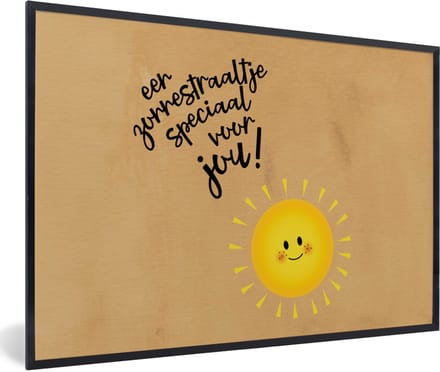 Fotolijst incl. Poster - Sterkte - Quotes - Zon - 60x40 cm - Posterlijst
