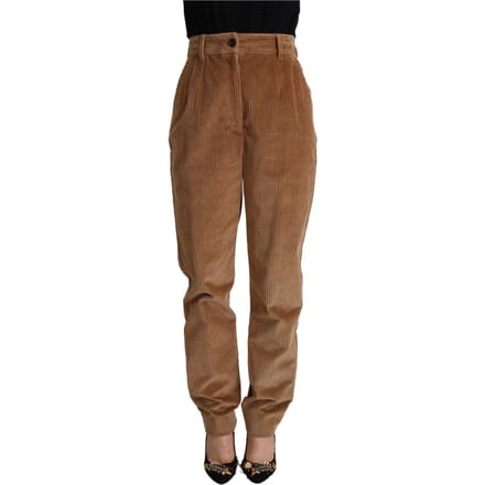 Katoenen Corduroy Broek Bruin