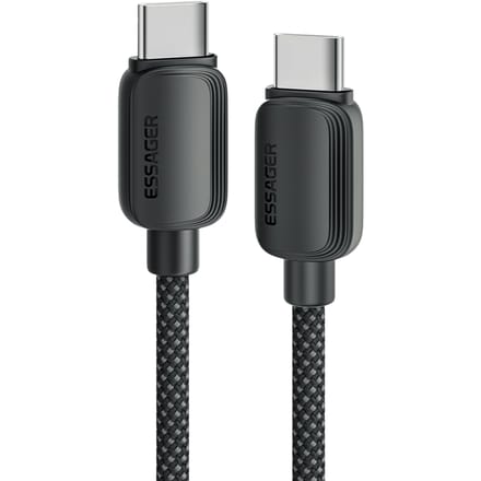 Essager 100W Gewoven Smartphone en Laptop USB-C naar USB-C Kabel Zwart 2m