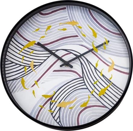NeXtime Koi – Wandklok – 30 cm – Plastic – Grijs – Stil