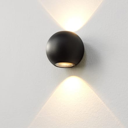 Artdelight - Wandlamp Denver - Zwart - 2x LED 4W 2700K - IP54 - Dimbaar