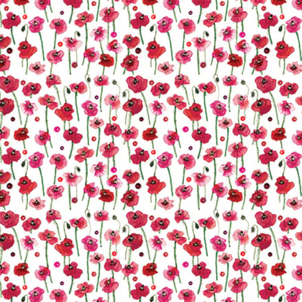 Alex Clark POPPIES FOLDED GIFTWRAP - Cadeauverpakking met labels klaprozen