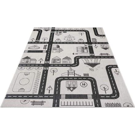 Leva Vloerkleed 120 cm x 170 cm Route Grijs