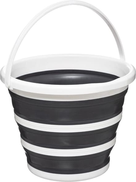 5five Emmer - opvouwbaar - wit-grijs - 10 L - 32 x 24 cm - schoonmaakemmer