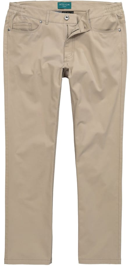 Boston Park - Heren - Jeans Buik-Fit band elastisch aan de zijkant - Beige - Maat 60