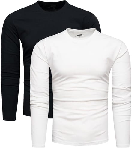 Recea - Longsleeve - 2-pak - Zwart en Wit - XXL