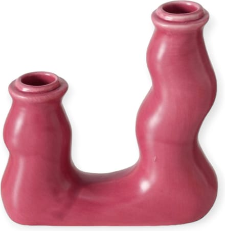 Boltze - Kandelaar - Kaarsenhouder - Limaro - Fuchsia - 15 cm hoog