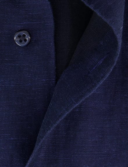 Overhemd Eterna Modern fit donkerblauw korte mouw