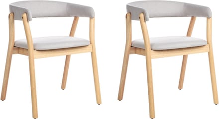 MYLO - Eetkamerstoel set van 2 - Lichtgrijs - Polyester