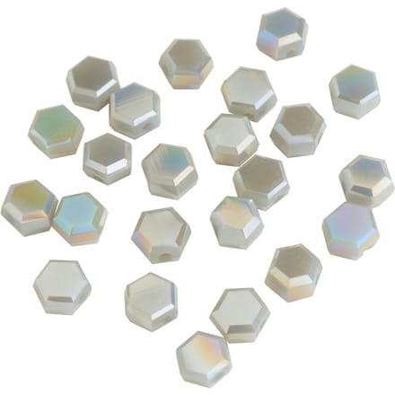 Glas geslepen kralen zeskant - Grafiet