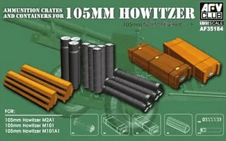 AFV Club Modelbouwpakket Militaire voertuigen - 35184 Ammunition crates and containers for 105mm Howitzer Plastic - 1:35 - Modelbouw