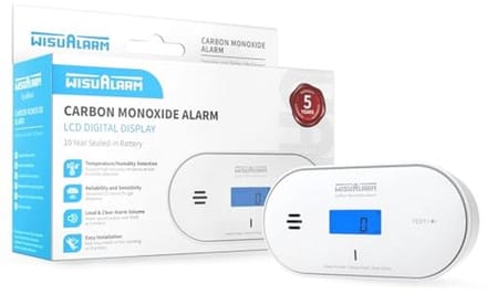 Koolmonoxidemelder met 10 jaar batterij, temperatuur- en vochtigheidsdetectie, LCD-display