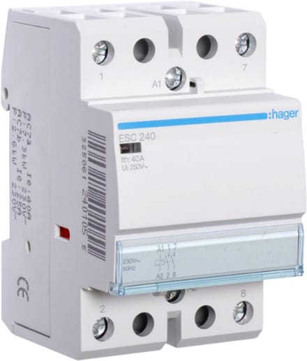 Hager Contactor geruisloos - 2x40a - - ESC240S