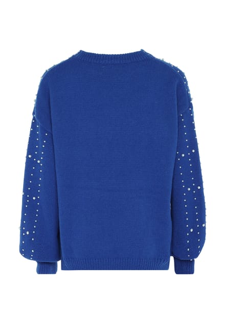 Faina trui met parels Dames KONING BLAUW