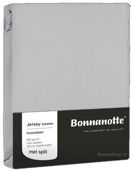 Bonnanotte Hoeslaken Split(topper) Jersey Elastan Licht Grijs 180/200x200/220