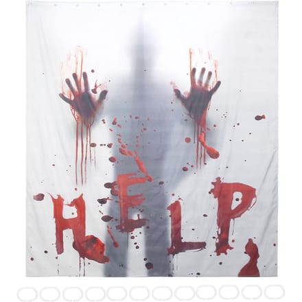 Douchegordijn Halloween Horror Polyestervezel Badgordijnen met Haken Badkameraccessoire gray
