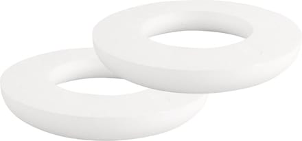 Rayher Piepschuim vorm/figuur vlakke/platte ring - 2x - wit - Dia 35 cm - Hobby materialen - Styrofor knutselen