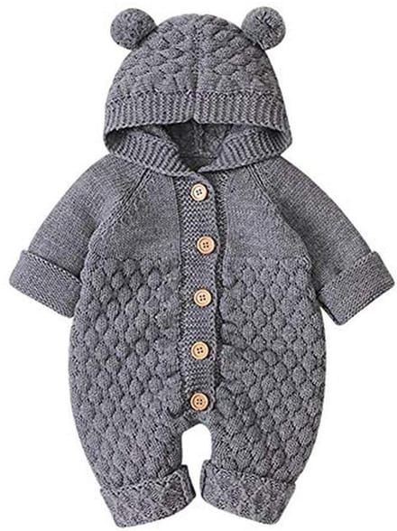 Babyrompertje gebreid - Eendelige romper - Warm houden - Met capuchon - Niet gespecificeerd - Niet gespecificeerd