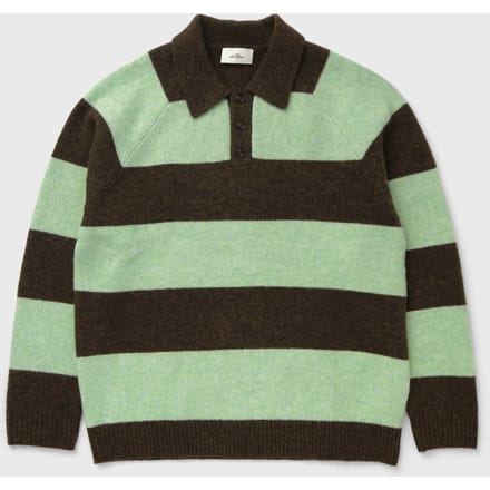 Striped Melange Knitted Polo
