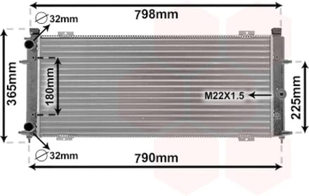 Van Wezel - RADIATOR VOOR VW TRANSPORTER CARAVELLE 1996-2003 701121253