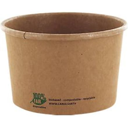 Papstar soepkom Pure, 230 ml, Ø 98 x 60 mm, composteerbaar, karton, bruin, 25 stuks