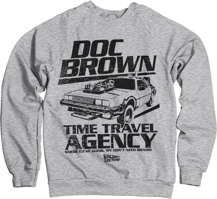 Back to the Future Doc Brown Time Travel Agency-sweatshirt, heathergrijs