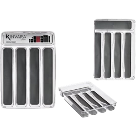 Drawer Organizer Grey Transparent Plastic Silicone (23,3 x 4,5 x 32,7 cm)